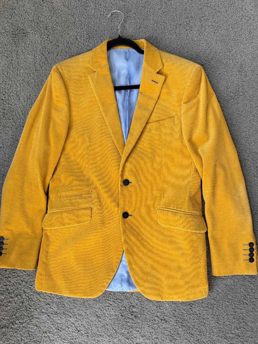 Bartorelli Napoli Mustard Yellow Corduroy Blazer Sport Coat - IT 48 / US 38R